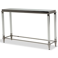 Console Table with Glossy White Glass Top
