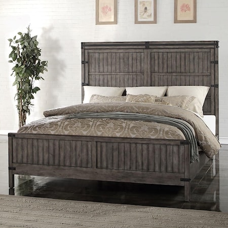 Queen Wood Panel Bed