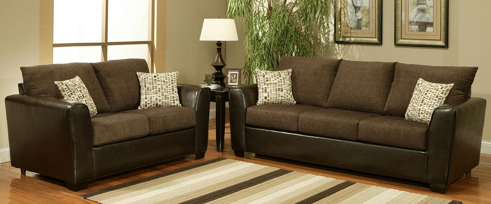 2 Piece Loveseat and Queen Sleeper Sofa Group