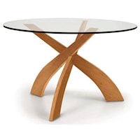 Entwine 48" Round Glass Top Table in Cherry