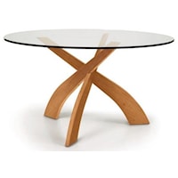 Entwine 54" Round Glass Top Table in Cherry