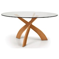 Entwine 60" Round Glass Top Table in Cherry