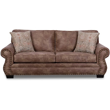 Traditional Sofa with Oversized Nailheads