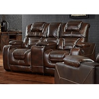 Power Headrest Reclining Console Loveseat