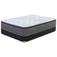Cal King Pillow Top Pocketed Coil Mattress and Wood Foundation