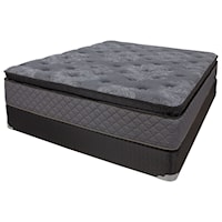 Queen Plush Pillow Top Pocketed Coil Mattress and Box Foundation