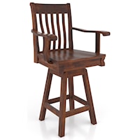 Customizable 24" Solid Wood Swivel Counter Stool