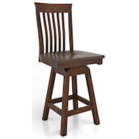 Customizable 24" Solid Wood Swivel Counter Stool