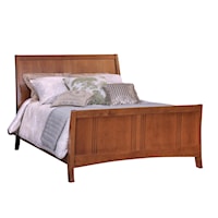 King Sleigh Bed with Natural Detailing