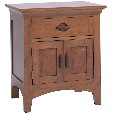 1-Drawer, 2-Door Nightstand