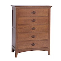 5 Drawer Chest of Drawers with Natural Detailing