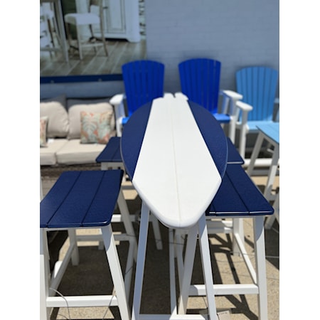 6' Surf Board Table WH/PB
