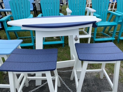 4' Surf Board Table WH/PB