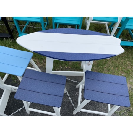 4&apos; Surf Board Table WH/PB