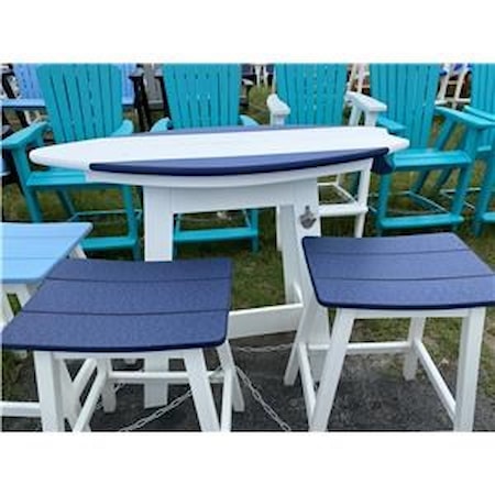 4' Surf Board Table WH/PB