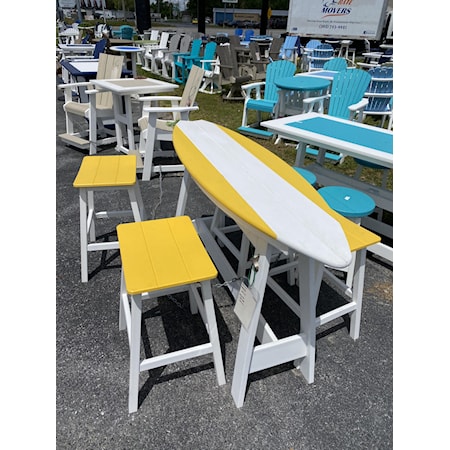 CWS 440PRE 6' SurfBoard Table WH/LY