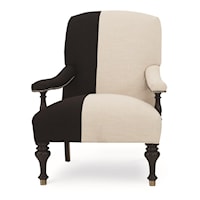Traditional Accent Chair with Exposed Wood Trim
