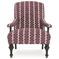 Traditional Accent Chair with Exposed Wood Trim