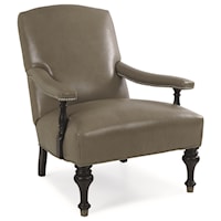 Traditional Accent Chair with Exposed Wood Trim