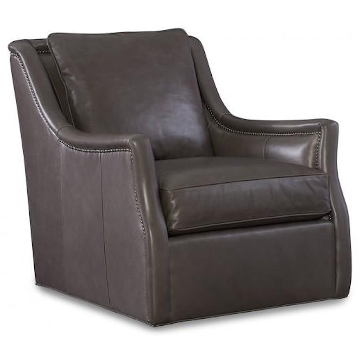 C.R. Laine Chairs and Chaises Marius Swivel Leather Chair