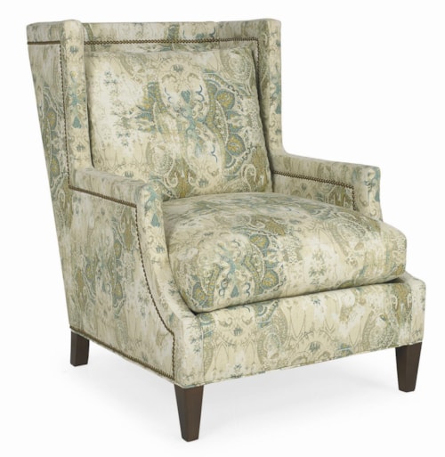 Geometric Contemporary Chair with Nailhead Trim