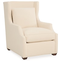 Transitional Wing Back Arm Chair with Pillow