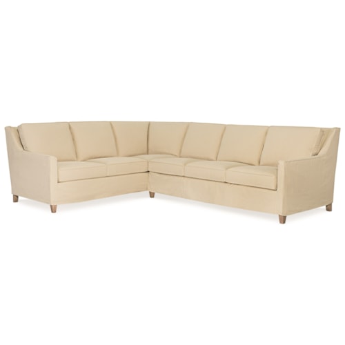 Contemporary Two Piece Slipcover Sectional Sofa