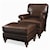 C.R. Laine Kasey Rolled Arm Chair & Ottoman with Turned Feet Set