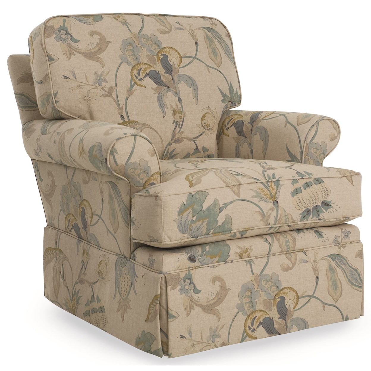 C.R. Laine Keller Skirted Swivel Rocker Chair