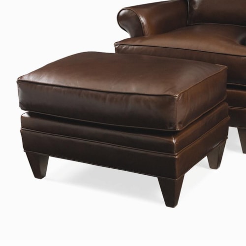Ottoman with Tapered Wood Feet