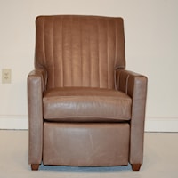 Leather Channel Back Manual Recliner