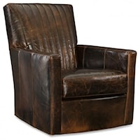 Leather Channel Back Swivel Chair