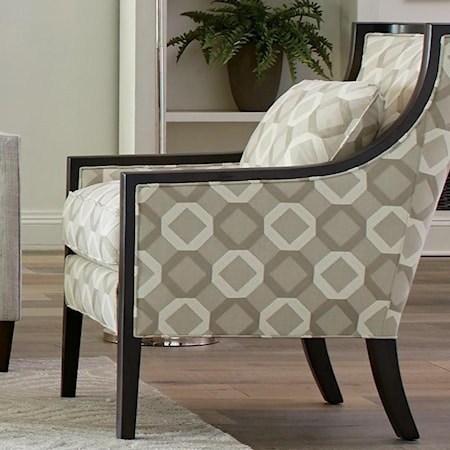 Transitional Exposed Wood Accent Chair