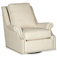 Traditional Swivel Glider Chair with Nailhead Trim