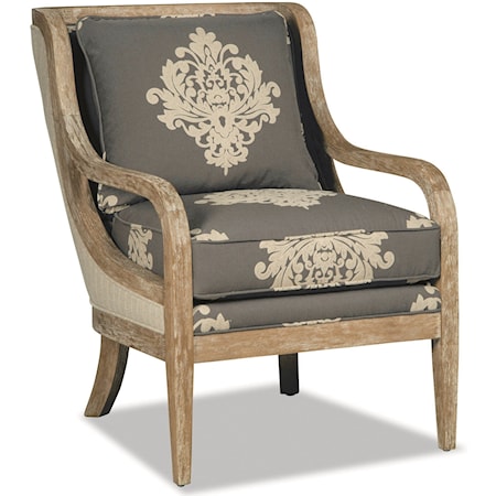 Accent Chair with Exposed Wood Trim in Weathered Oak