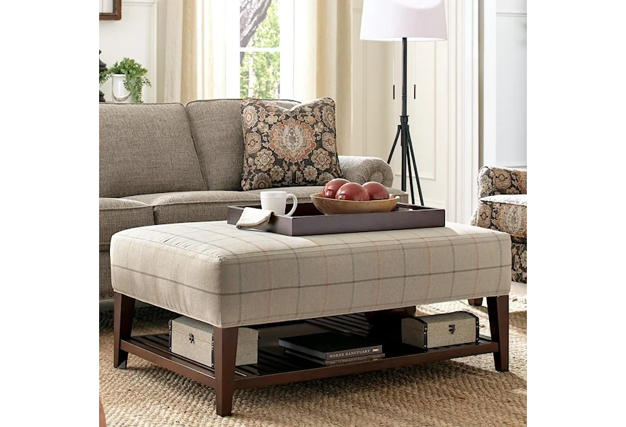 068500 Ottoman with Storage Tray by Hickorycraft at Malouf Furniture Co.