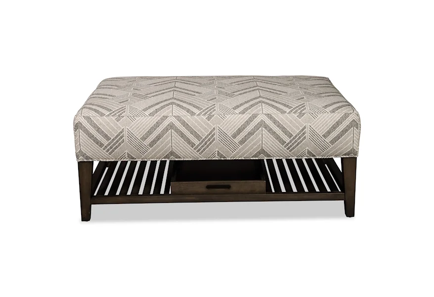 068500 Ottoman with Storage Tray by Craftmaster at Goods Furniture