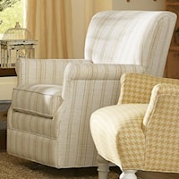 Swivel Glider Chair with Classic Rolled Arms