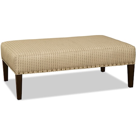 Rectangular Cocktail Ottoman with Brass Nails