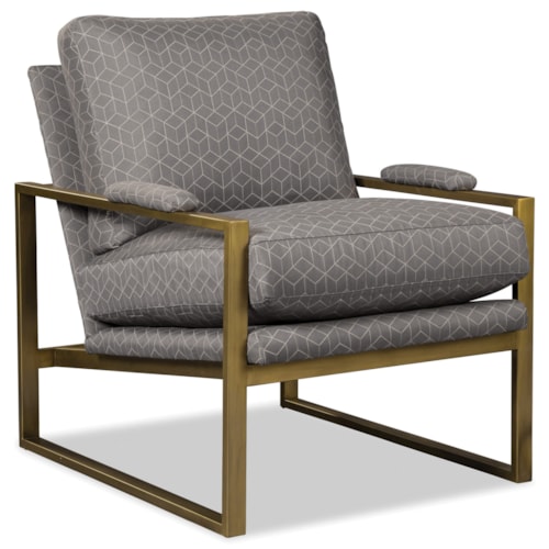 Contemporary Chair with Satin Brass Arms