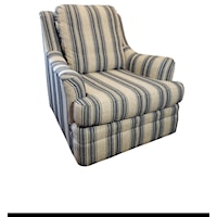 Transitional Swivel Glider Chair with English Arms