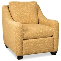 Casual Accent Chair with Rounded Track Arms
