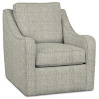 Casual Swivel Chair with Rounded Track Arms