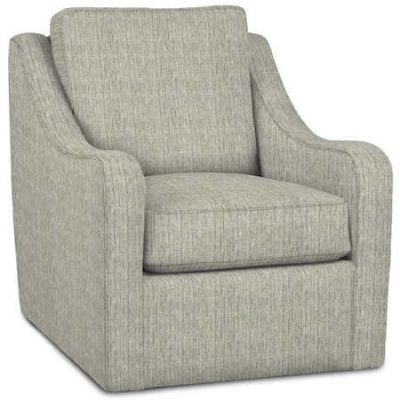 Casual Swivel Chair with Rounded Track Arms