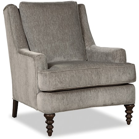 Transitional Accent Chair with Turned Wood Legs