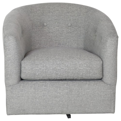 Contemporary Swivel Chair with Blend Down Cushion