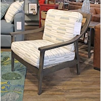 Contemporary Upholstered Chair with Wood Slat Back