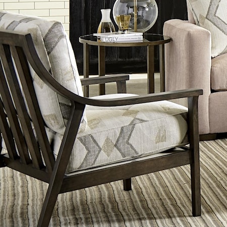 Contemporary Upholstered Chair with Wood Slat Back