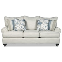 Traditional Sofa with 4 Toss Pillows