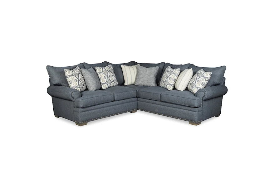 701650 4-Seat Sectional Sofa w/ LAF Loveseat by Hickory Craft at Godby Home Furnishings